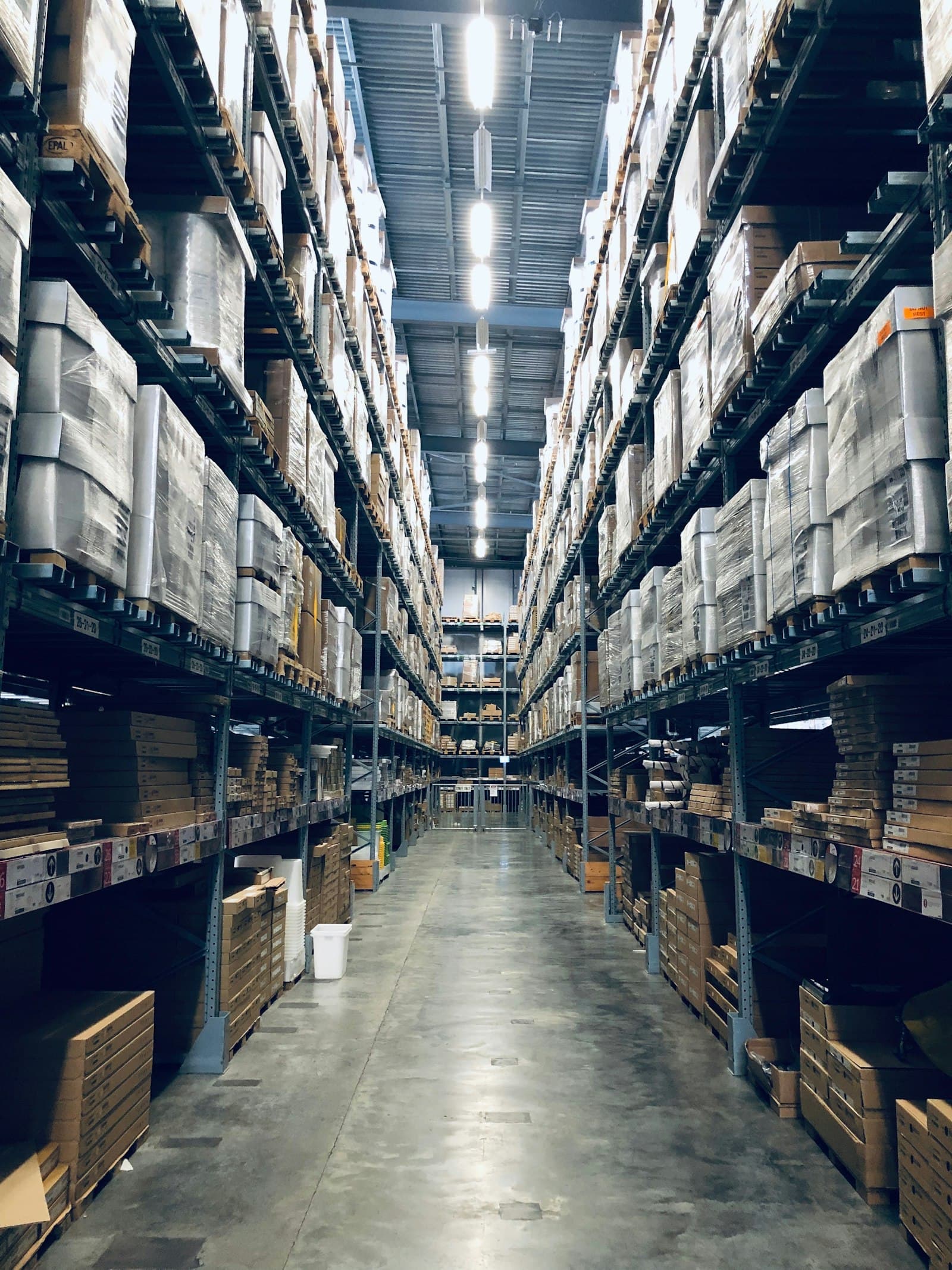 Warehouse staging area prepared for outbound fulfillment